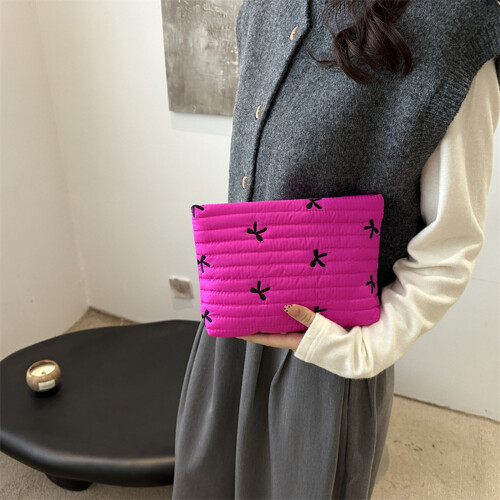 High Quality Bowknot Patterned Makeup Holder Pouches For-Pink 1