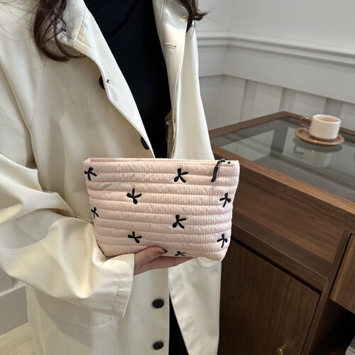 High Quality Bowknot Patterned Makeup Holder Pouches For-Pink 2
