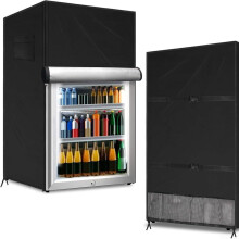 Outdoor Waterproof Oxford Cloth Mini Refrigerator Cover, For Most 3.0 Cubic Freezers, Black