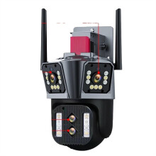 Home Security Cameras 12MP 8K IP Camera Outdoor PTZ Three Lens Dual Screens 10X Zoom Auto Tracking