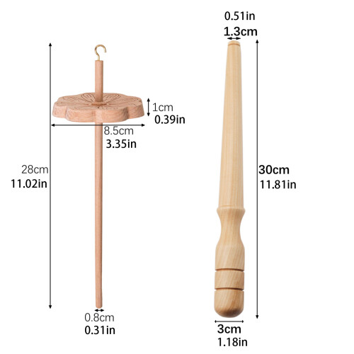 Flower-Shaped Drop Spindle Hand-Spin Tool with Winding Rod 2