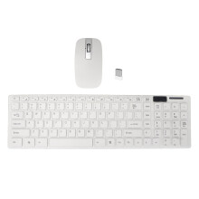 Ensemble clavier et souris sans fil élégant, design stylé et fonctionnel pour le télétravail, ultra-fin, transmission 2,4 GHz, large