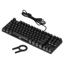 Tastiera meccanica da gioco con feedback tattile e smorzatori di suono, design compatto, layout ergonomico con tasti flottanti per ufficio e gioco,