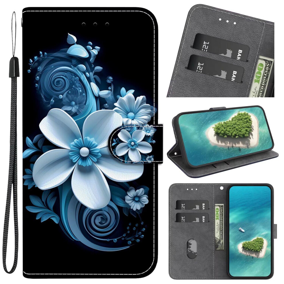 Motorola Moto G35 Case Leather Wallet Flip Cover With Card Slots Orchid Blue 9119770925190