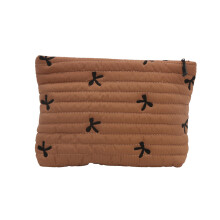 Stylish Bowknot Cosmetic Organizers Bag Durable-Khaki