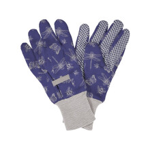 Kent & Stowe Cotton Gloves Ladies Medium Flutterbug Print Purple