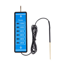 1 Piece 12KV Neon Fence Voltage Tester, Professional 2000 to 12000V 6 Neon Indicator Lights Blue Black Plastic Waterproof Fence Tester for Farms