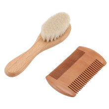 Baby-Haarbürste und Kamm-Set aus Holz, Wollbürste,
