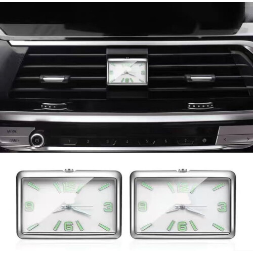 Car Clock with Electronic Components, Ideal for Accurate Timekeeping While Driving, Includes Clock, Sticker, and Tuyere Clamp for Secure Mounting (D) 2