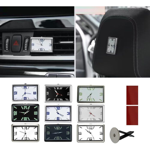 Car Clock with Electronic Components, Ideal for Accurate Timekeeping While Driving, Includes Clock, Sticker, and Tuyere Clamp for Secure Mounting (D) 1
