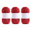 3 Rolls Comfortable Crochet Thread Rainbow Color Dot-Bright Red 1