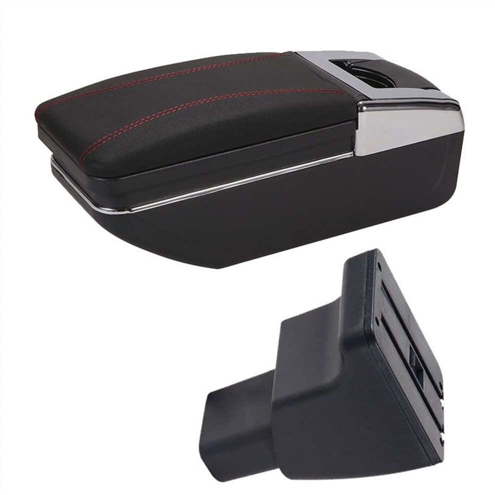 Car Storage Box For Hyundai I10 Car Armrest Box Interior Parts Retrofit(C1 Red) Black/Red 9365049206341