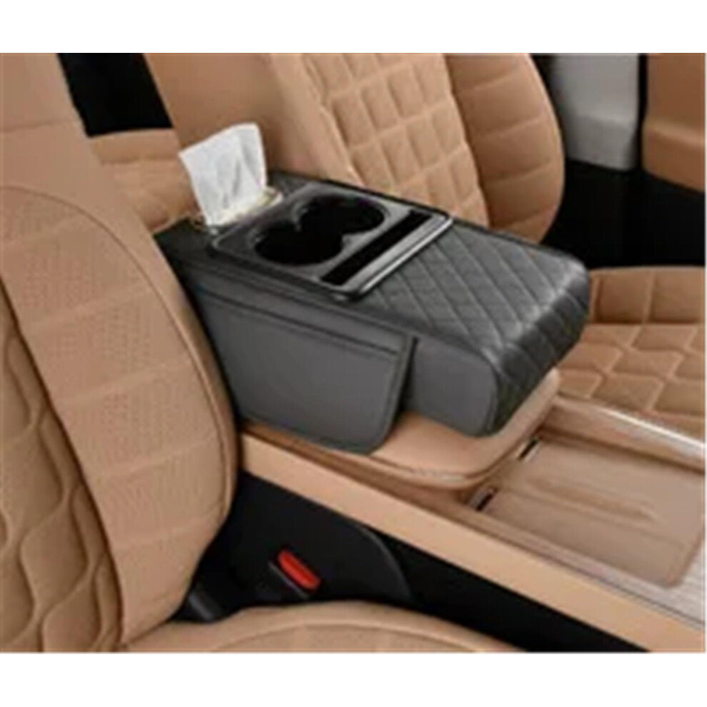 Armrest Storage Box Universal Car Armrest Box Heightener Pad Multifunctional Extended Auto Center Console Cushion( Gray) Light/Gray 9119770927040