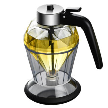 NoDrip Glass Honey Dispenser With Stand, 200ml Capacity, PressType Syrup Dispenser With Handle, Clear