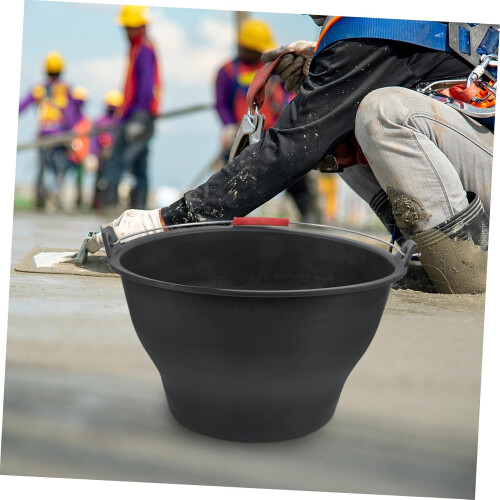 Heavy Duty Construction Cement Bucket with Handle Thickened Rubber Storage Tub 1