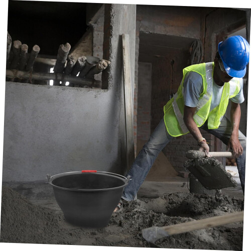 Heavy Duty Construction Cement Bucket with Handle Thickened Rubber Storage Tub 2