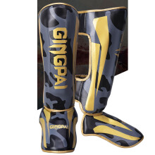 Shin Guards Kickboxing Muay Thai, Tearresistant leather, MMA Leg Protection PadsCamouflage yellow