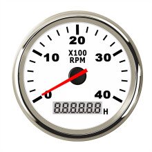 Tachometer 85mm Boat Car Tachometer, Auto Motor Tachometer Gasoline Engine 09990 RPM 12V 24V Gauge