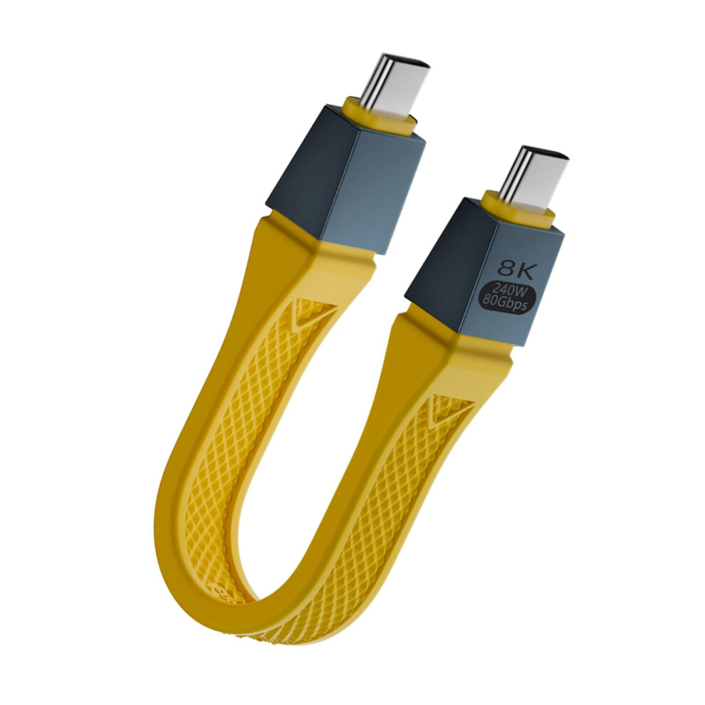Type C To Type C Flexible Ribbon Cable 240W Power Delivery Charging 80Gbps Data Transmission 8K Displayport Yellow 9365049208017