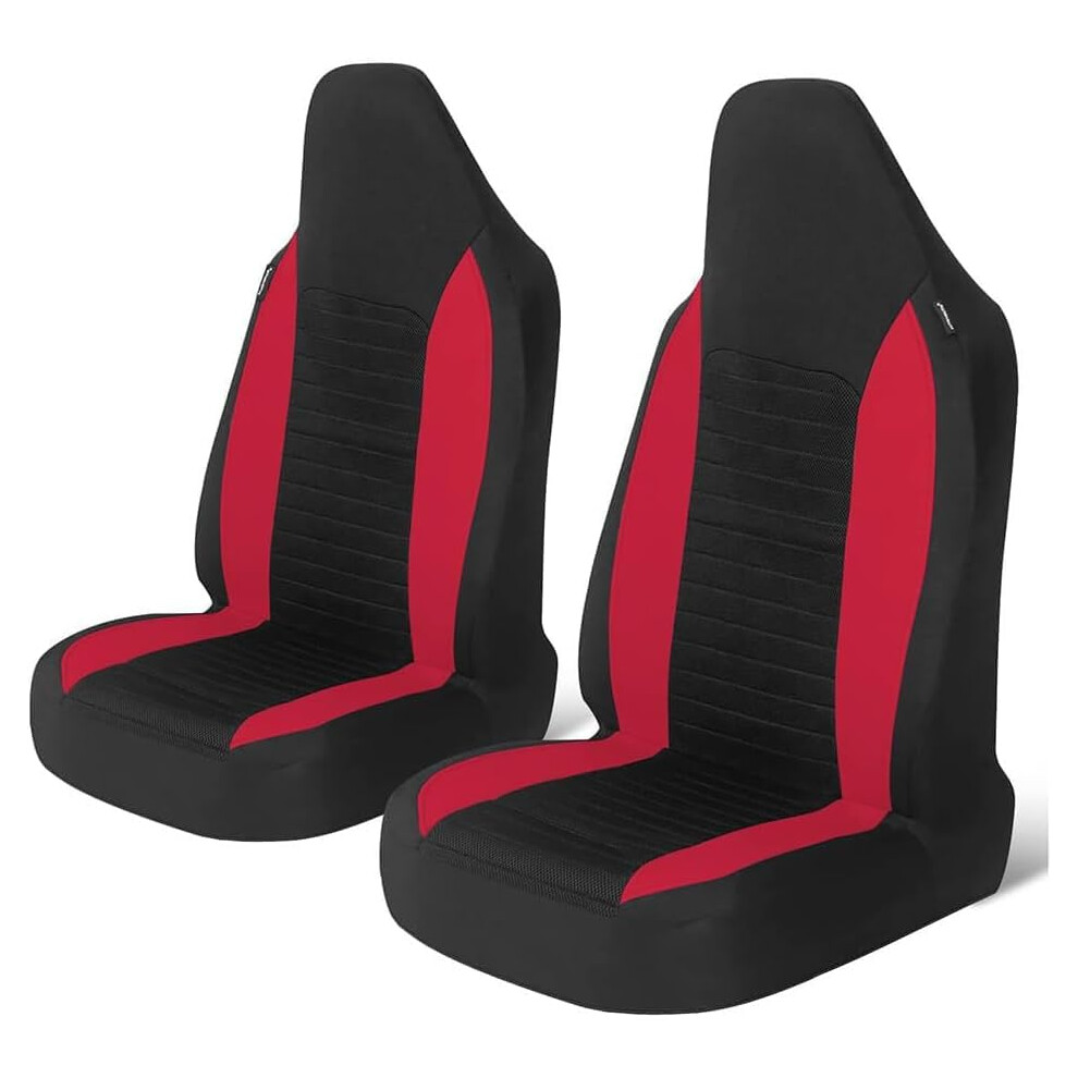 Car Seat Covers For Ford Fiesta, Focus, Mondeo, Kuga, Edge, Puma, Mustang Front Pair, Nonslip, Breathable, Red 9365049208840