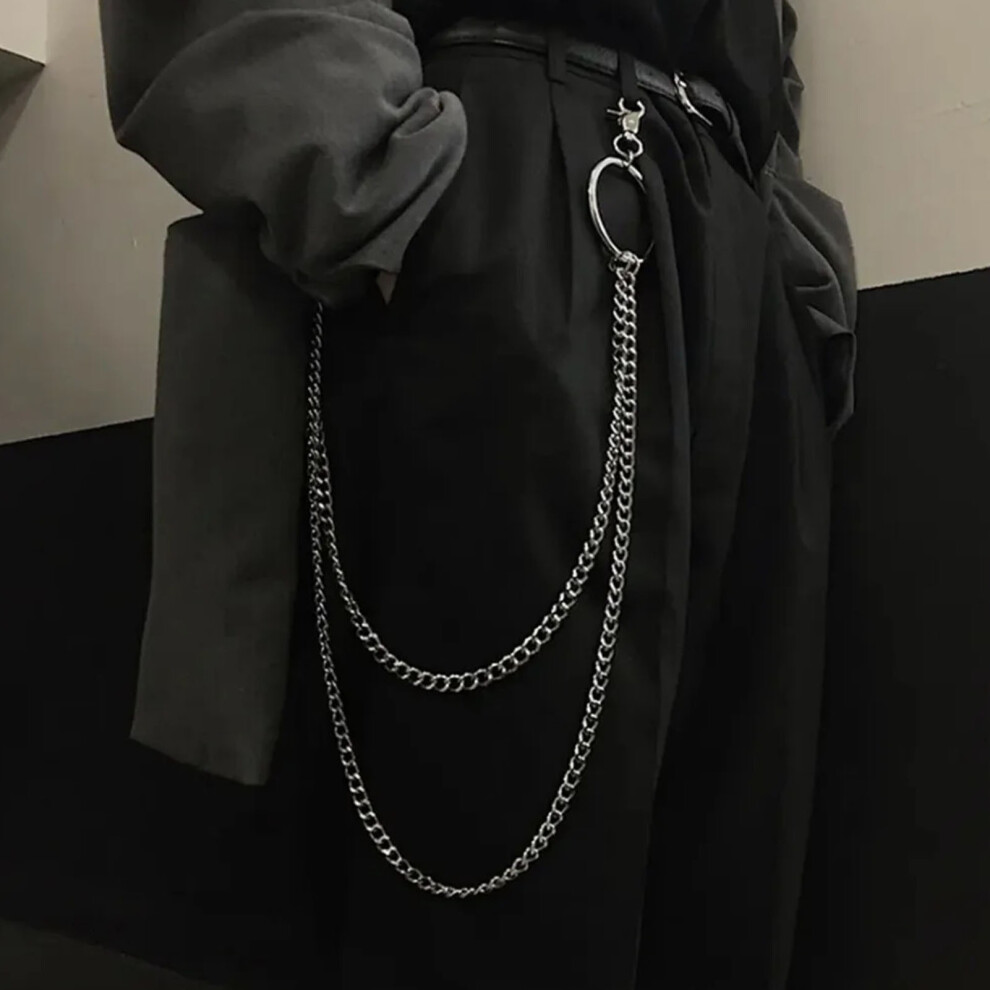 Pants Chain For Hip Hop Style, Hip Hop Punk Trousers With Lobster Clasps Heavy Duty Belt Chain, Double Layer Wallet Pocket Chain Rust Resistant Alloy 9191629536030