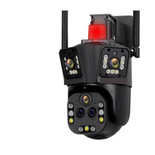 IP Camera FiveLens 20X Zoom WiFi PTZ Auto Tracking Outdoor Surveillance 360 With 64GB Reliable Coverage