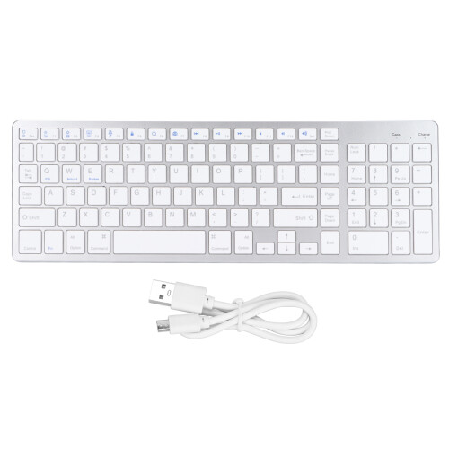 Wireless Keyboard for Mac Windows Devices, Plug & Play Bluetooth Connection with Rechargeable Battery, Full-Size Ergonomic Design with Numeric Keypad