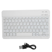 Tastiera Bluetooth wireless per iPad e tablet, tastiera Bluetooth ricaricabile universale con retroilluminazione RGB e design dei tasti quadrati,