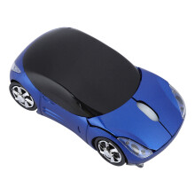 Niedliche Auto-Maus mit USB-Empfänger, kabellose optische Maus (2,4 GHz, 1600 DPI) für PC, Laptop und Tablet, LED-Lichtquelle mit farbenfrohen