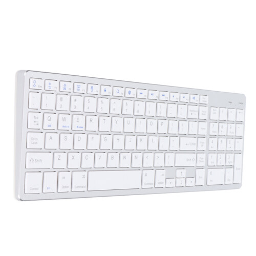 Wireless Keyboard for Mac Windows Devices, Plug & Play Bluetooth Connection with Rechargeable Battery, Full-Size Ergonomic Design with Numeric Keypad 2