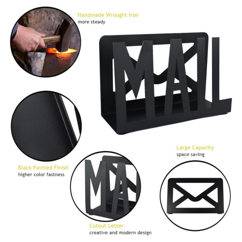 Sturdy Iron Desktop Mail Organizers for Letter and-1 set 1