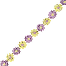 Embroidered Lace Trim Sewing Ribbon for Wedding-Purple Yellow