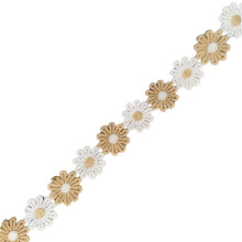 25mm Wide Flower Decorating Lace Trims for Sewing Dress-Gold