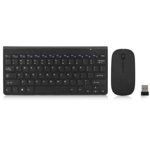 Wireless Keyboard, 2.4G USB Wireless Technology with Stable Connection, Compact and Quiet Slim Design for Desktop Tablet PC Mac, Ergonomic Layout with