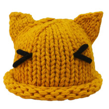 Chapeau de chaton pour enfants, avec oreilles,-jaune terreux