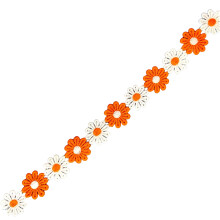 15 Yards Decorative Embroidered Lace Trim 25mm Wide-Orange.