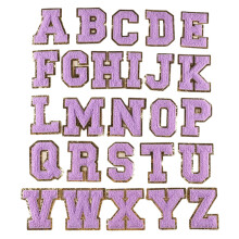 26Pieces Letter Sew on Patches Embroidered Applique Sew-Purple