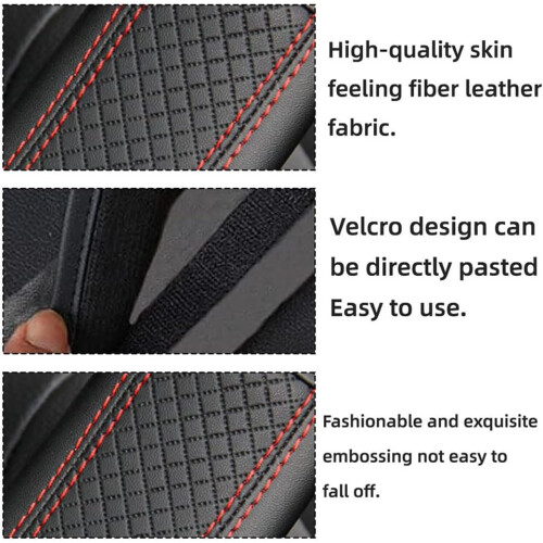 Auto Seats Belt Padding Covers for BMW E60 F20 E46 Embossed  Leather BlackRed 2