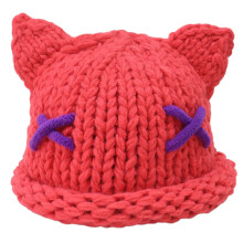 Casquettes de dessin animé d'hiver avec oreille-rouge pastèque