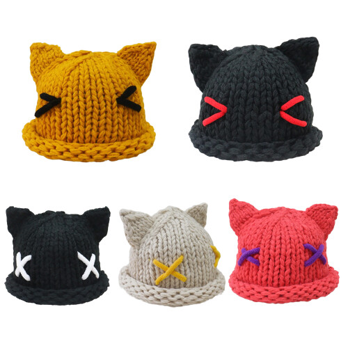 Casquettes de dessin animé d'hiver avec oreille-rouge pastèque 1