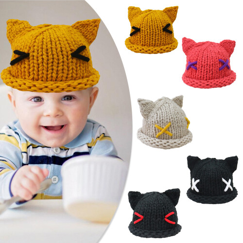 Casquettes de dessin animé d'hiver avec oreille-rouge pastèque 2