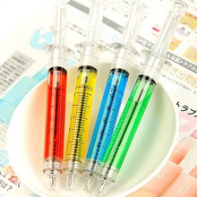 Liquid Syringe Injection Ballpoint Pen 4Piece Set Doctor Nurse Medical Novelty Pen For Students And Children Gift