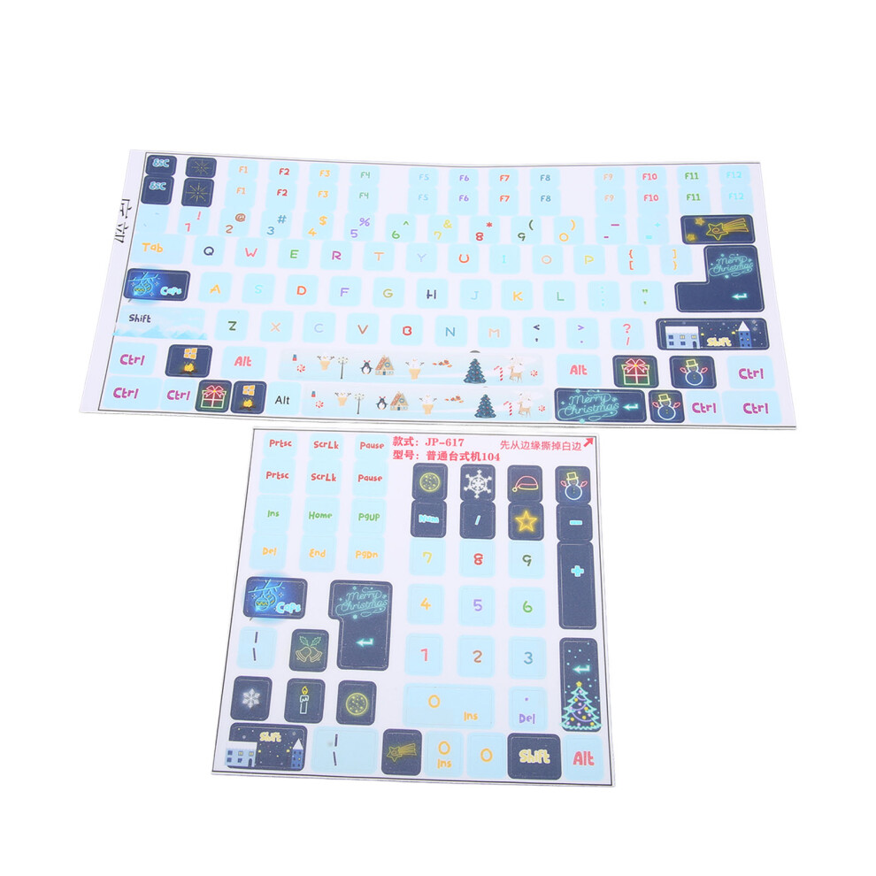 Keyboard Cover Skin For Desktop And Mechanical Keyboards, Silicone Skin Protector With Big Letter Design Frosted Craft Wear Resistant Pvc Stickers, Fu 9486358006580