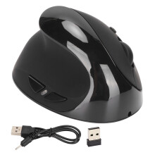 Ergonomisk vertikal design for venstre hånd, oppladbart batteri, 2,4G trådløs mus med USB-mottaker, justerbar DPI, 800 1200 1600 stille klikk, 6