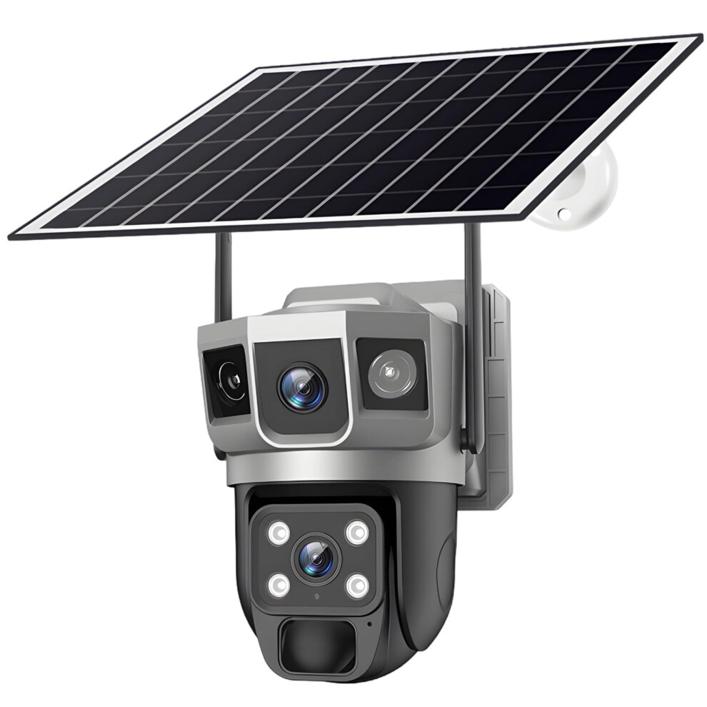 4G Outdoor Surveillance Camera With Dual Lens, Hd 1080P, Solar Powered, Ip66 Weatherproof, Wireless Monitoring 9119770931528