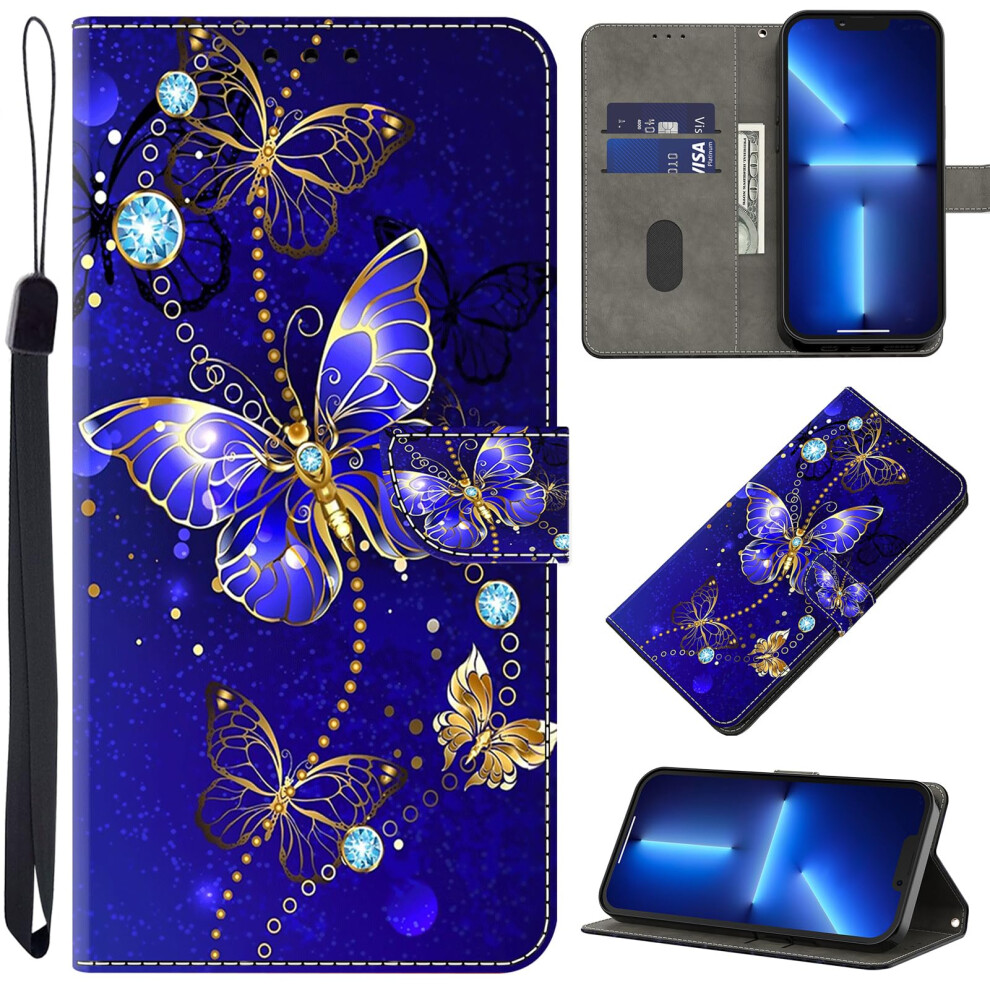 Moto E13 Case With Card Holder, Leather Stand Flip Folio, 6.5 Inch Protective Case For Moto E13 9365049210812