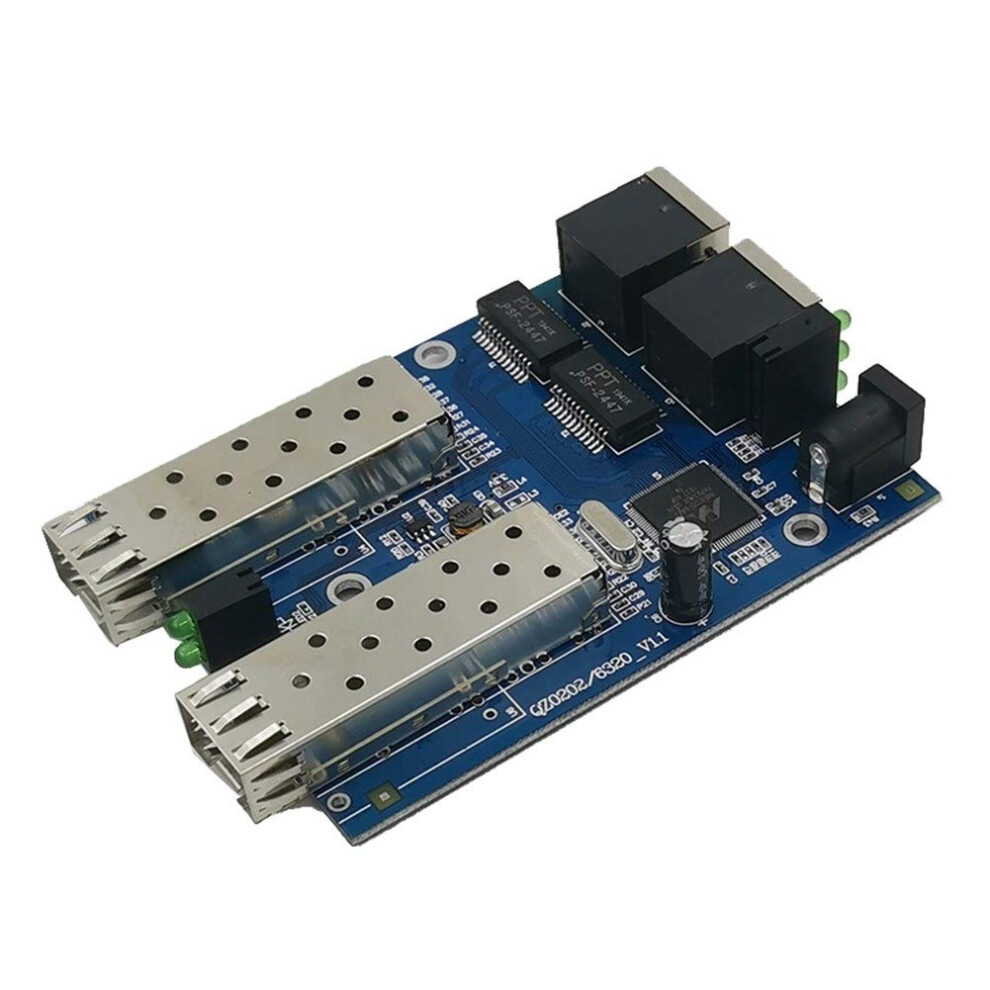 Gigabit Ethernet Media Converter With 2 Sfp Fiber Ports And 2 Rj45 Utp Ports 10/100/1000M Pcb With Power Supply 9119770932990