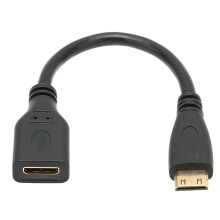 Mini HDMI-adapter met haakse aansluiting voor een opgeruimd bureau, echte HD-aansluitkabel van 76 cm, compatibel met apparaten met een mini