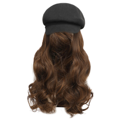 Chapeau béret décontracté avec postiche, Extensions de-Style 4