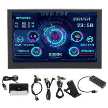Monitor versátil de 5 polegadas para PC, com tela IPS mini USB de alta resolução, painel com sensores e temas selecionáveis integrados para